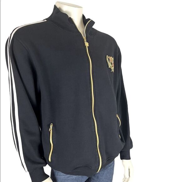 Lux Look in Southpole Zip-Up Black Sweatshirt with Gold Accents Size Large - Picture 7 of 8